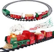 Christmas Steam Train Set for Kids with Light & Sounds Smoke Effect 10