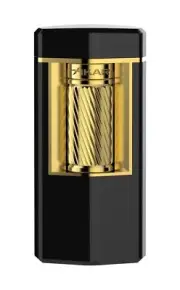 XIKAR Meridian Flint Lighter - Black Matte and Gold