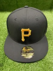 MLB Pittsburgh Pirates P 59FIFTY 5950 Men's Fitted New Era Hat Cap Black Yellow