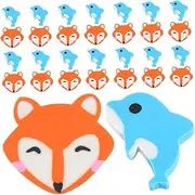 Tofficu 1 Set Fox and Dolphin Erasers Soft Material for Sketching and Writing Portable Animal Erasers for Students Classroom Rewards for Pencil and Colored Pencil Marks