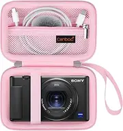 [Canboc] Carrying Case for Sony ZV-1/ ZV-1F/ ZV-1 II Digital Camera for Content Creators, Sony ZV1 Vlogging Camera Bag, Zipper Mesh Pocket fits USB Cable, Batteries, Pink