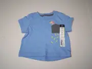 Okie Dokie Boys Shirt Short Sleeve Blue w/Monkey and Bananas Size 3M NWT