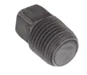(100) 1/8" NPT Black Steel Solid Square Head Pipe Thread Plug