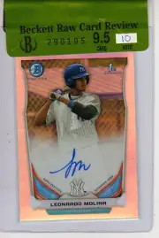 2014 Bowman Chrome LEONARDO MOLINA AUTO REFRACTOR RC /500 BGS 9.5 GEM MINT!!