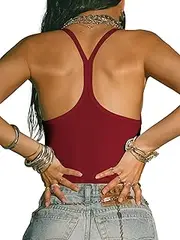 [Albe Rita] Women Workout Tops Racerback Tank Tops Basic Cute Summer 2025 Crew Neck Going Out Slim Fit Shirts Clothes Fashion