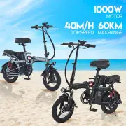 48V Commuter Foldable Ebike 1000W Bike Electric Scooter City Folding Bicycle 14"
