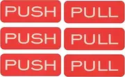 uxcell 3Set Push Pull Door Stickers, 2x4.7in Push and Pull Signs Plate Acrylic Vertical Self-Adhesive for Doors Glass Window Business Stores, Rectangle, Red