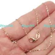 Solid 18K Rose Gold Filled Tarnish-Free 1 mm Thin 16" Starry Chain Necklace A127