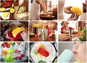 Stainless Steel Ice Lolly Ice Cream with Stick Holder Base DIY Cream Maker Freezer Lolly Popsicle Kit Refrigerator Tools