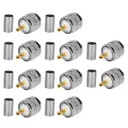 10Pcs UHF PL-259 Male Crimp Connectors For RG58 RG142 LMR195 Type Coax Cable O