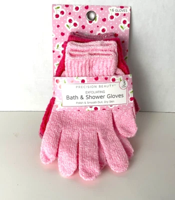 Exfoliating Shower Gloves Polish & Smooth Dull Dry Skin Precision Beauty New