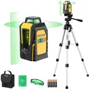 PREXISO 360° Laser Level with Tripod, 100Ft Self Leveling Cross Line Laser...