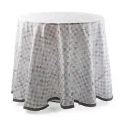 MACKENZIE CHILDS STERLING CHECK 90" TABLE TOPPER BNWT