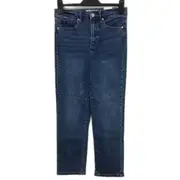 Forever New Blue High Rise Relaxed Fit Crop Length Denim Jeans Ladies Size AU 12