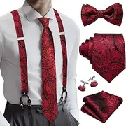 [YOHOWA] Solid Bow Ties for Men Cotton Linen Pre-tied Bow Tie Set with Handkerchief Cufflinks Big and Tall Party Wedding Prom