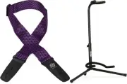 Lock-It Straps LIS-010P2-PRCHK + On-Stage TMP-XCG-4 Value Bundle