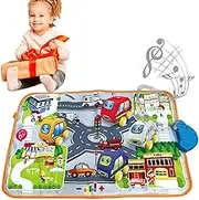 Road Rug for Kids | Early Learning Musical Traffic Carpet,Stable Play Carpet Kids' Rugs for Playroom Bedroom Classroom Girls Boys