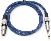Grcfumo 6.5 TS to Female 6.35 Audio Cable, Extension Cable, Microphone Guitar Copper for Mixer