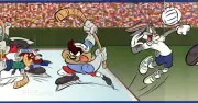 Mega Mural Looney Tunes Sports Taz Bugs Bunny Daffy Duck Wallpaper Wall Border