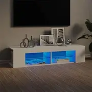 TV Cabinet, Entertainment Unit TV Stand TV Unit TV Cabinet with LED Lights White 135x39x30 cm