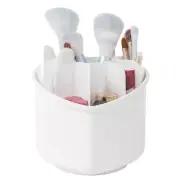 Makeup Brush Holder with Lid,360 Rotating Clear Makeup Brush