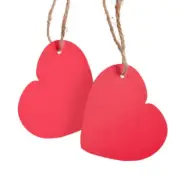 10 RED HEART Swing Card Tags jute string cards hampers Valentines Day Gifts