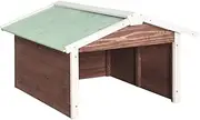vidaXL Outdoor Robotic Lawn Mower Garage in Mocca and White - Weather Resistant and Durable Firwood Material - Easy Assembly and Lightweight