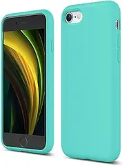 ZUSLAB Nano Silicone Case Compatible with Apple iPhone SE 2022 / SE 2020 Shockproof Gel Rubber Bumper Protective Cover - Mint Green