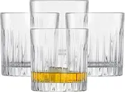SCHOTT ZWIESEL Stage Whisky Glass Set of 4 Straight Tumbler for Whisky with Relief Dishwasher Safe Crystal Glasses (Item No. 121879) Crystal