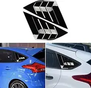 DLOVEG Rear Side Window Louvers Compatible for Ford Focus ST RS MK3 Hatchback Accessories 2012-2018 Air Vent Scoop Cover Louver (Bright Black)