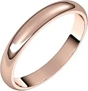 [JewelryWeb] 14k Rose Gold 3mm Half Round Band Ring Size 6.5-Band Style-Ring for Women and Men