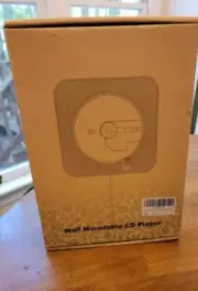 KC-808 CD Player Wall Mountable Bluetooth CD Player Speaker USB White New Inbox
