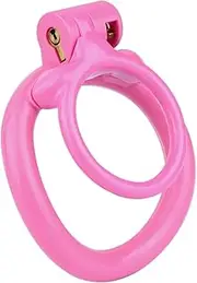 Small ABS Chastity Cage with Invisible Lock，Male Sex Toys Chastity Devices, Bondage Cock Cage for Men Penis Erection Control, Male Chastity Lock Lightweight Penis Cage with 4 Rings