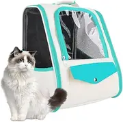 BOSERMEN Pet Backpack, Pet Backpack for Small Dogs and Cats, Fully Ventilated Mesh Dog Backpack, Portable Cat Backpack for Travel, Hiking, Outdoor Use(Green)
