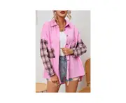 Patchwork Oversized Shirt Jacket