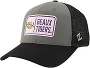Zephyr ZHATS Standard NCAA Officially Licensed Snapback Hat Big Rig Patch Gray Black Defer