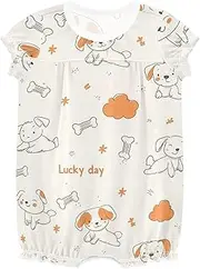 [miaozhen] Toddler Romper Ruffle Sleeve Baby Jumpsuit Girl Cotton Infant Clothes Outfits 12M Cute Cartoon Dogs ropa espa?ola para, Cute Cartoon Dogs
