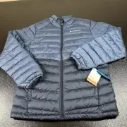 Columbia Puffer Jacket Mens Small Blue Omni-Sheild Full Zip Outdoor Warm New