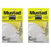 2x Mustad Penetrator Snapper 2 Hook Rig X 3 Chemically Sharpened Rigs
