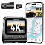 LINGDU 4K+1080P Dash Cam WiFi6 GPS ADAS Front Rear Camera Parking Mode Free 64GB