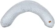Red Castle Big Flopsy Nursing Pillow Pregnancy Pillow Maternity Pillow Multifunctional Sleep/Breastfeeding, Support, Relaxation and Comfort Cotton Flower Grey