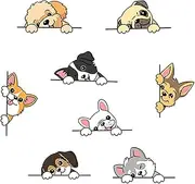 Buer Homie 8 Dogs Wall Stickers, Puppy Dog Wall Decals Decor for Nursery Room, Dog Decorations for Classroom, Puppy Decor Funny Dog Window Decals Clings for Bedroom
