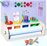 Tabletop Paper Roll Dispenser, Kids Art Easel, Easel for Kids, Desktop Easel, Kids Paper Roll Kids Paint Brush, Kids Art Table Kis Paper Roll Kids Art Paper Roll Premium Set (Purple)