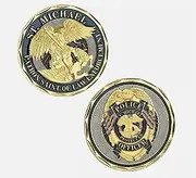 Police Patron Saint Michael Challenge Coins (Police Patron Saint Shield)