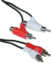 Mizar RCA Audio Piggyback Cable, 2 RCA Male to 2 RCA Male + RCA Female Piggyback, 6 Foot