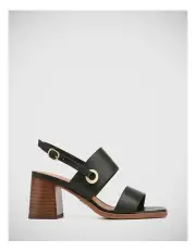 [Wittner] Lisa Leather Block Heel in Black