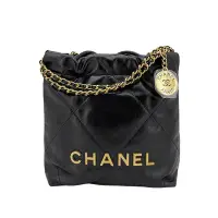 在飛比找Yahoo奇摩購物中心優惠-Chanel 22 Mini Bag 仿舊金logo菱格縫線