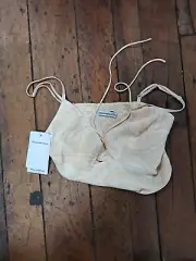Abercrombie & Fitch Bare Halterneck Strappy Crop Top - Peach - Size X Small