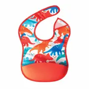 Tiny Twinkle - Mess-Proof Silicone Pocket Bib - Red Dino