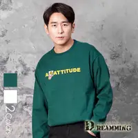 在飛比找ETMall東森購物網優惠-【Dreamming】趣味鬍子大叔彈力圓領休閒長T 大學T(